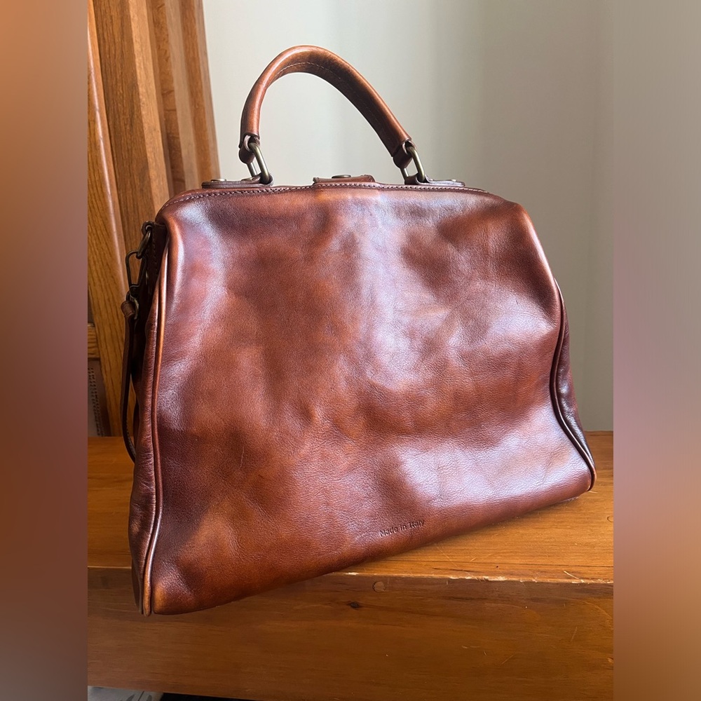NWOT Pratesi Firenze Brown Italian Leather Bag - Picture 3 of 9